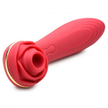 Passion Petals 10X Silicone Suction Rose Vibrator - Red - Valentine's Day Gift